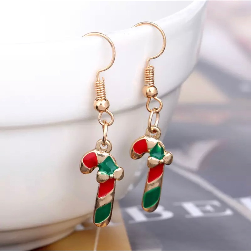 Candy Cane Christmas Dangle Earrings 15$
